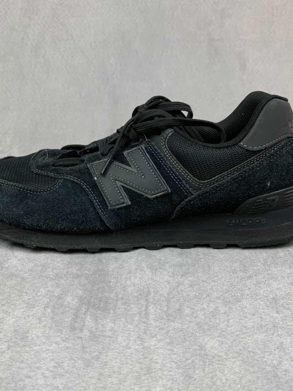 New Balance Mens Shoes 11 Triple Black 574 Core Classic Suede Athletic ML574EVE